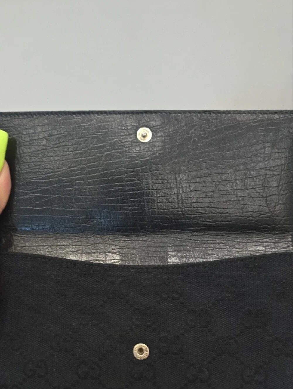 Gucci Black Wallet with Green & Red Web and Gold Buckle